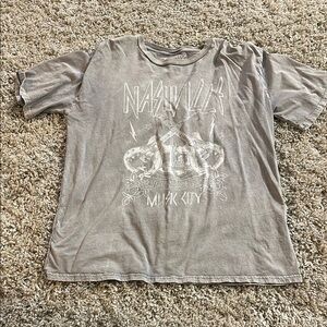 Oversized Gray Graphic Women’s Band T-Shirt